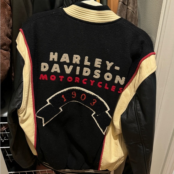 Harley Davidson Vintage Leather varsity Jacket - Picture 1 of 7